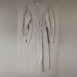 XiRENA Audrey Dress, Cream Cord Midi Dress (SIZE SMALL)